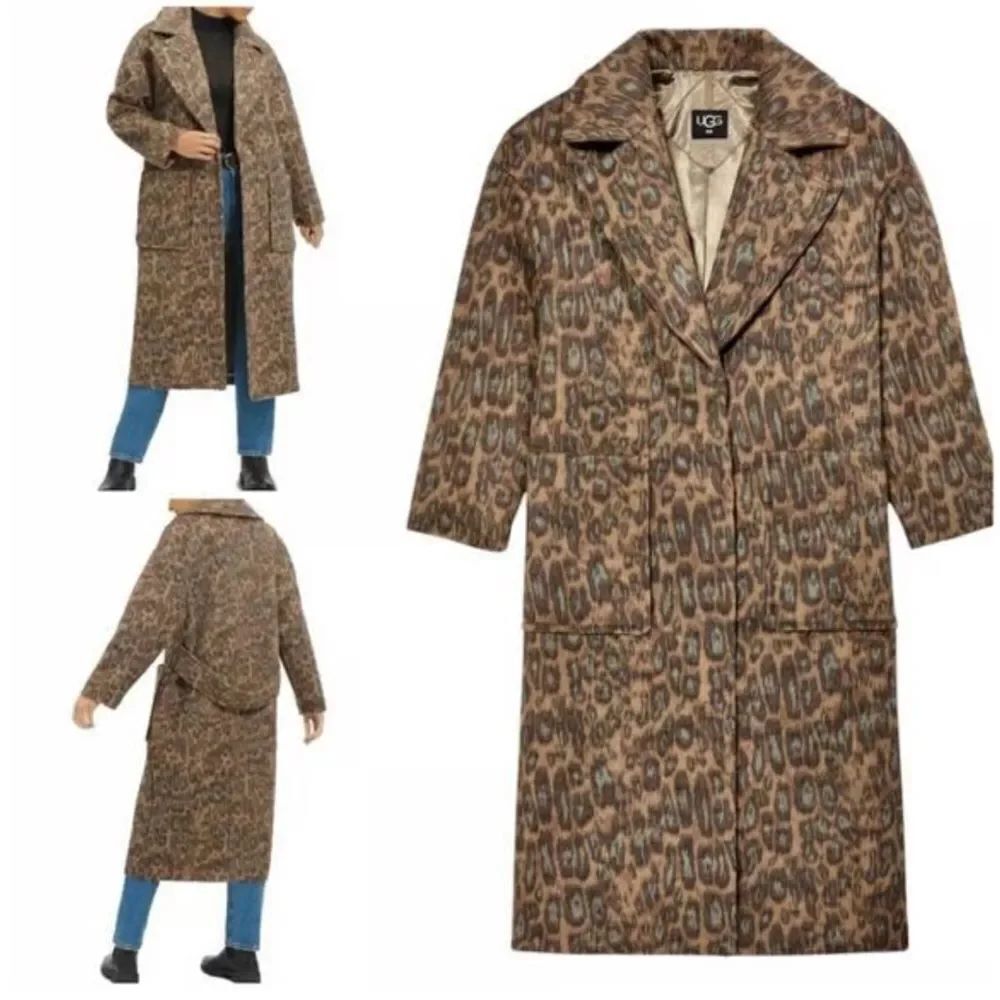 UGG Women's Hattie Long Oversized Coat Animal Print Novelty Size Médium